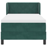 thumbnail of vidaXL Boxspringbett mit Kopfteil Dunkelgrün 90 x 200 cm Samt