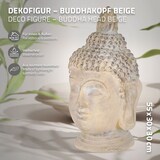 thumbnail of ECD Germany Buddha Kopf Figur 55 cm Beige Grau Polyresin Kunststein Statue Skulptur Feng Shui Gartenfigur Asien Deko