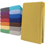 thumbnail of Spannbettlaken Jersey 100% Baumwolle 90-100x200 cm Gelb 2er Pack