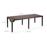 thumbnail of Dmora Gartentisch Roma, Rechteckiger ausziehbarer Esstisch, ausziehbarer Gartentisch in Rattan-Optik, 100 % Made in Italy, 150x90h72 cm, Braun