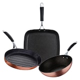 thumbnail of BERGNER Copper - ILAG Grillpfannen-Set aus geschmiedetem Aluminium mit Antihaftbeschichtung (28x28cm), Wok (Ø28cm) und Fischpfanne (32x21,8x4cm)