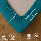 thumbnail of EXKLUSIV HEIMTEXTIL Marke Jersey Spannbettlaken 90 x 200 cm Türkis 100% Baumwolle Öko - Tex Zertifiziert Bed-Sheet Bettlaken Spannbetttuch Topper