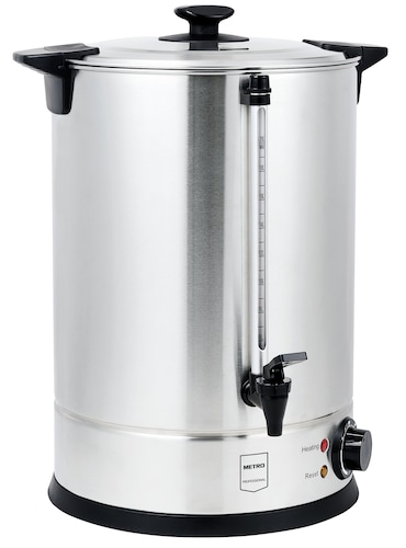 METRO Professional Bollitore / Erogatore di vin brulé GWB1020, acciaio inox, 20 L, 2600 W, 130 tazze, con indicatore livello dell'acqua, argento