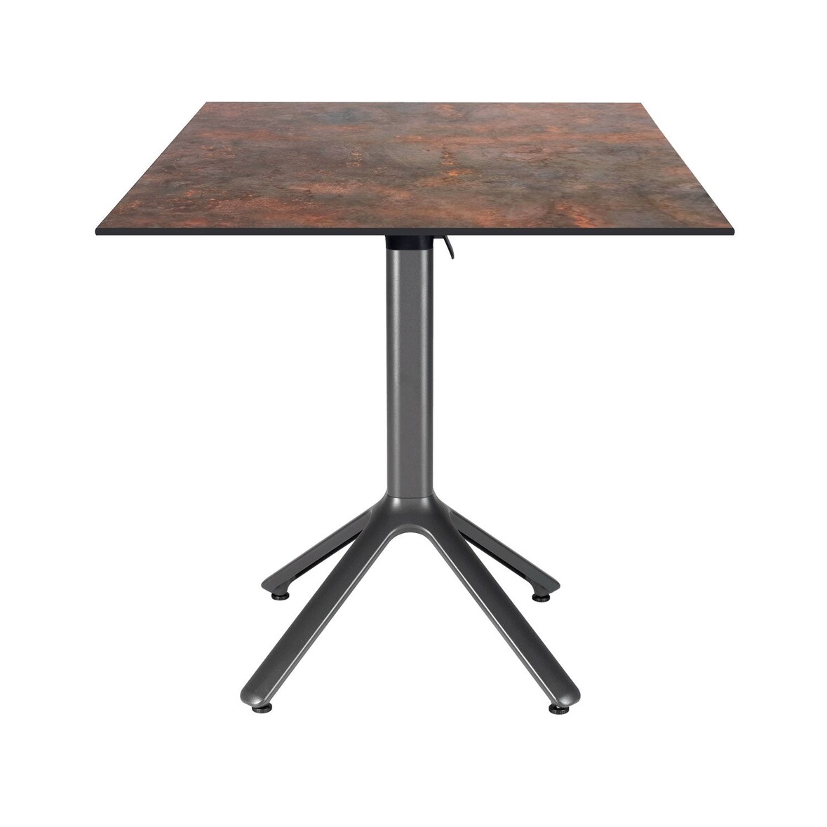 Restootab - Tavolo pieghevole Nemo da esterno laminato ossidato 70x70
