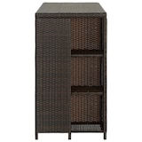 thumbnail of vidaXL Bartisch mit Regal Braun 120x60x110 cm Poly Rattan