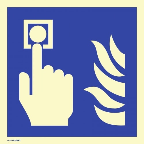 Dreifke® Aufkleber Hausalarm Brandmelder, Folie, langnachleuchtend, 160-mcd, 148x148 mm