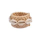 thumbnail of Bazar Bizar Servetring van rotan schelpen 7x7x2 cm wit naturel