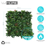 thumbnail of WellHome – Giardino verticale artificiale – Pannello siepe 100x100 cm per interni ed esterni – Foglie verdi con dettagli rossi