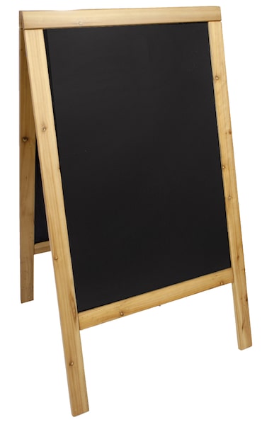 Securit®Tableau de trottoir  Duplo avec cadre en pin laqué