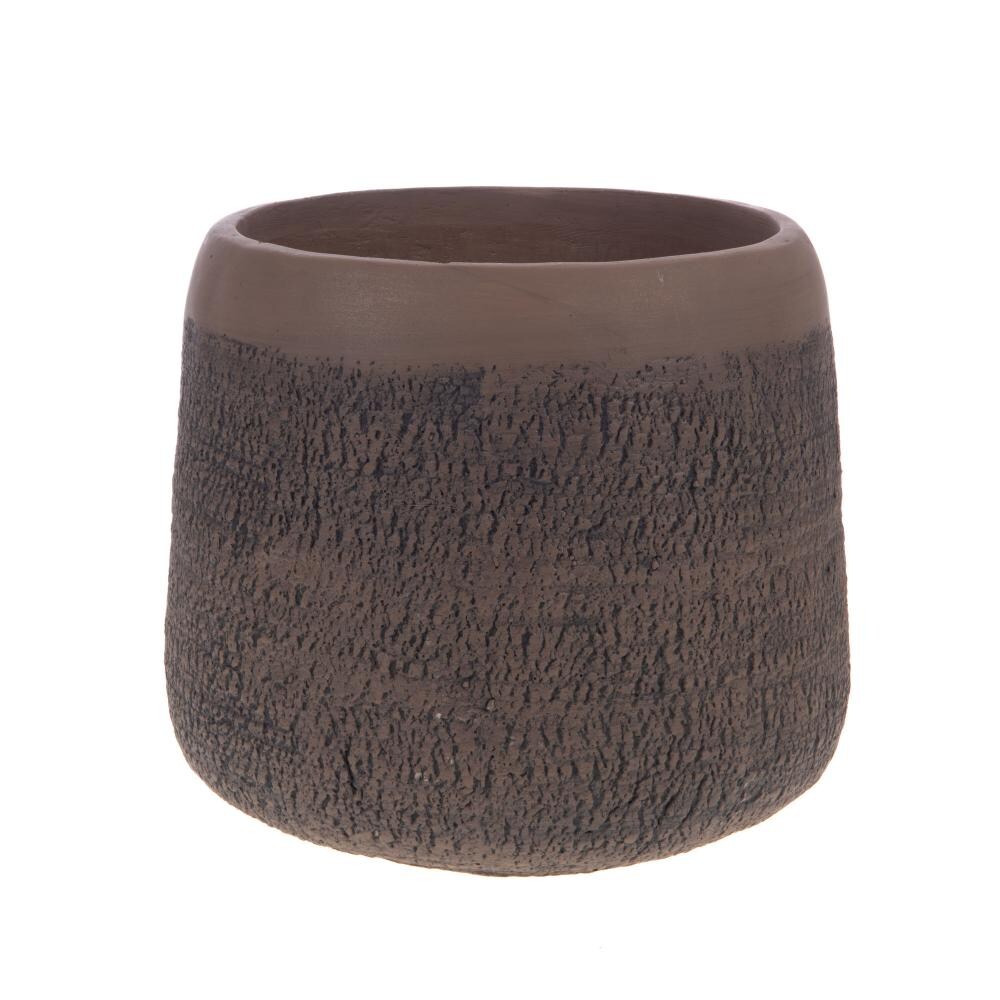 Cache pot aride grand modèle -  Marron Rond Pierre Reconstituée Amadeus 29.00x29.00 cm