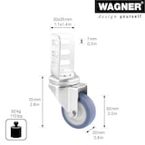 thumbnail of WAGNER Design - Lenkrollen soft 4tlg. Set - Ø 50 mm, Stahl verzinkt, Anschraubwinkel, Tragkraft je 50 kg - 02315000