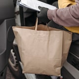 thumbnail of 200 Braune Papiertragetaschen 40 + 16 x 45 cm Tortentragetaschen mit Innenhenkel