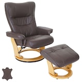 thumbnail of MCA Sillón relax Montreal, taburete sillón TV, cuero genuino 130kg cargable ~ marrón, marrón natural