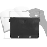 thumbnail of Sonnenleder Stiftetui zum Abheften Leder 21x15cm Federmäppchen schwarz auch als kleine Banktasche BRENTANO