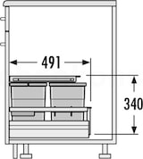 thumbnail of Hailo Abfallsammler 3620651 Separato-K 600 Einsatz 2x 8,5 + 18 Liter Dunkelgrau