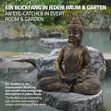 thumbnail of ECD Germany Buddha Figur 63 cm Bronze Polyresin Wetterfest Sitzend Feng Shui Statue Gartenfigur Deko Innen Außen