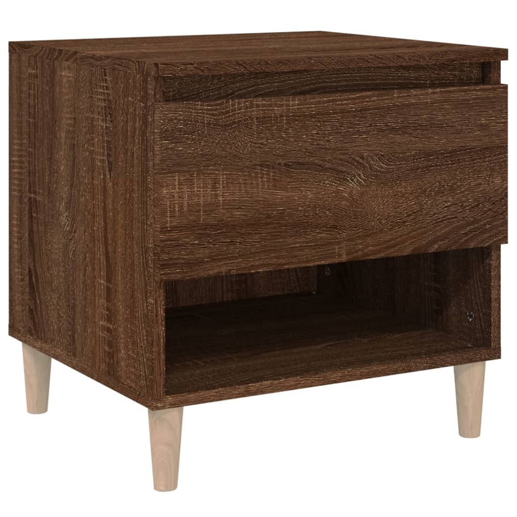 Table de chevet Chêne brun 50x46x50 cm Bois d'ingénierie – Modèle Lyrique Nuit