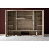 thumbnail of Molar Regal Aufstellung 4 Türen, 5 Ablagen und 3 Klapptüren, inkl. Licht, Eiche Dekor.