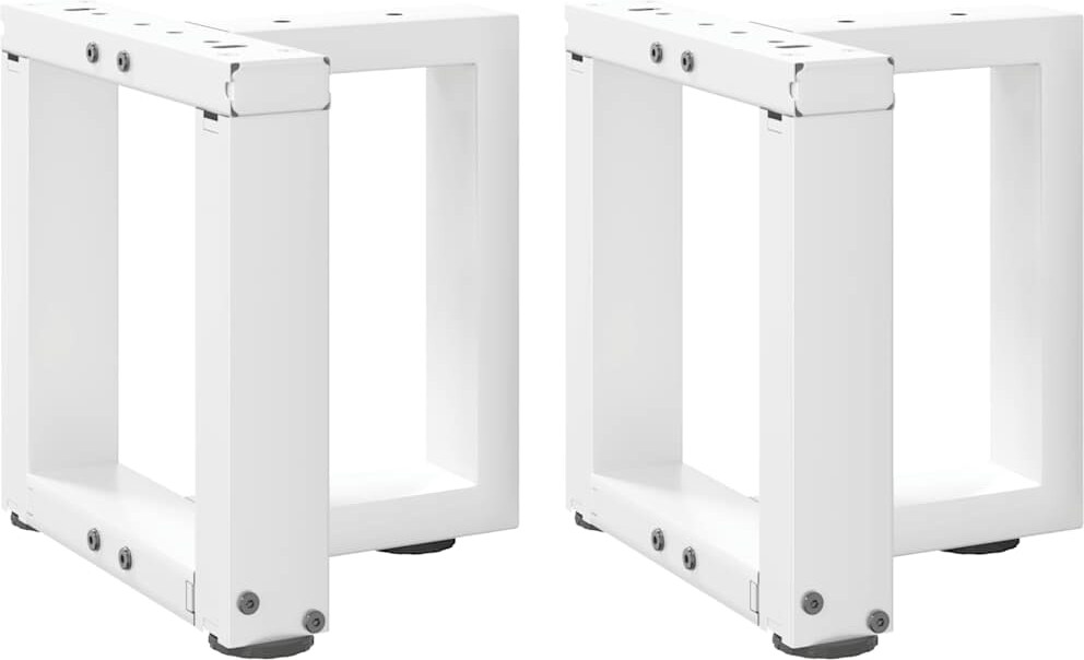 Helloshop26 - Set mit 2 verstellbaren T-förmigen Couchtischbeinen für moderne Tische 30 x 25 x 30 cm aus weißem Stahl 02_0057271