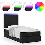 thumbnail of vidaXL Ottoman-Bett mit Matratze & LEDs Schwarz 90x200 cm Stoff