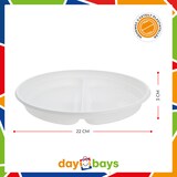 thumbnail of DayBays Plastikteller 2 Geteilt 800 Stk. Weiß Rund Menüteller Plastik Teller 22 cm Einweg Spülmaschinenbeständig