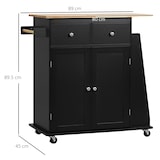 thumbnail of HOMCOM Carrello Cucina con Armadietto, 2 Cassetti e Portaspezie Nero