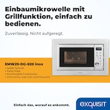 thumbnail of Exquisit Einbau-Mikrowelle EMW20-DG-020 inox | Grill | max. 1000 W | Garraum 20 l | Edelstahl Front