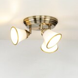 thumbnail of Licht-Erlebnisse Elegante Deckenleuchte in Bronze Glas 3xE14 drehbar Jugendstil Deckenlampe Wohnzimmer Bad Schlafzimmer, EL3133-03