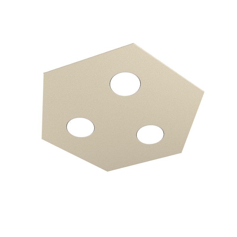 Toplight Plafoniera da soffitto esagonale Hexagon 3 luci max 9W con attacco GX53, struttura colore sabbia, design moderno 40x46x3cm