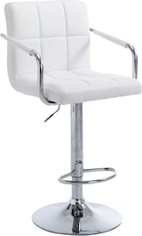 thumbnail of Décoshop26 - Barhocker mit Fußstütze aus weißem Kunststoff mit verchromten Metall-Trompetenbeinen TDB10521