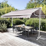 thumbnail of Store double pente avec coffre 3 x 4 m en aluminium écru