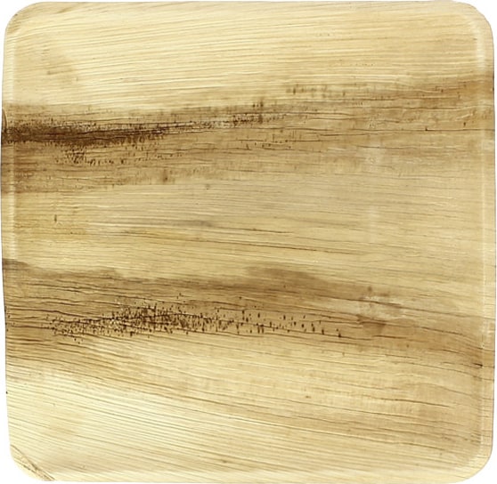 MONOUSO - Prato de Folha de Palmeira Quadrado 24x24cm (25 Uds)