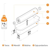 thumbnail of Bobina papel de regalo, rollo grande 62cm x 100m •kraft florecillas• ideal para: tiendas negocios comercios envolver regalos cumpleaños