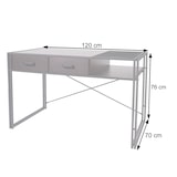 thumbnail of Décoshop26 - Bureau d'ordinateur avec tiroirs et compartiment de rangement design industriel 76x120x70cm brun foncé 04_0001449