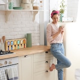 thumbnail of Relaxdays Teebeutelspender, 6 Fächer, Teebeutel Aufbewahrung, Bambus, Teebox, HxBxT: 22 x 46,5 x 10,5 cm, natur/silber