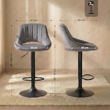 thumbnail of Barhocker Milet Samt dunkelgrau/schwarz