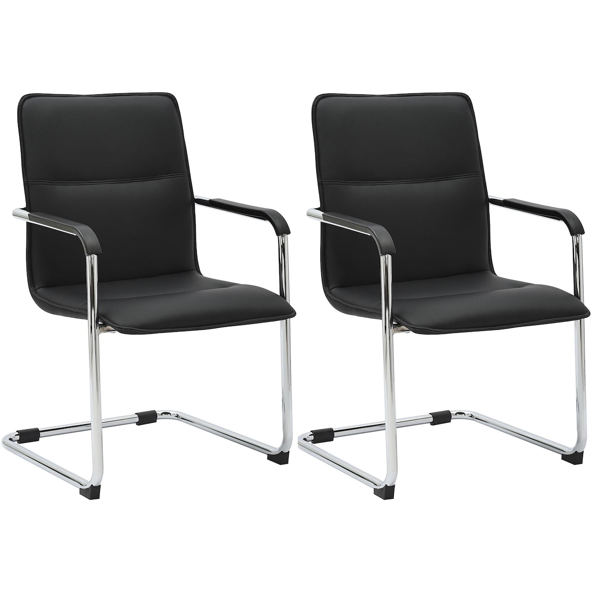 CLP 2er Set Freischwinger Seattle Kunstleder Kunstleder HBT: 92x57x59 cm schwarz