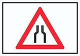 thumbnail of Schild Achtung Verengte Fahrbahn Symbol A0 Rückseite selbstklebend