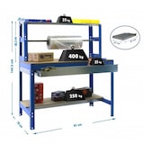 thumbnail of PROREGAL Table d'emballage BUFFALO avec tiroir | HxLxP 84x90x76cm | Capacité de charge 400kg | Bleu