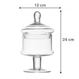 thumbnail of Vaso Potiche in Vetro Trasparente con Coperchio 12x24 - Ottima Qualità Elegante