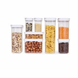 thumbnail of EMSA Optima Vorratsdosen Set, 3-tlg., Aufbewahrungsdosen, Vorratsode, Frischhaltedose, Kunststoff, Transparent / Weiß, N11427