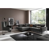 thumbnail of KAWOLA Sofa OHIO Ecksofa Feincord anthrazit mit motorischem Sitzvorzug Recamiere links