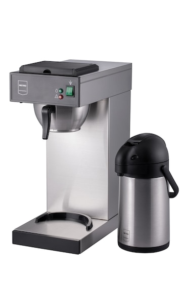 METRO Professional Máquina de café com filtro GCA2101, aço inoxidável, 21.5 x 41.5 x 52 cm, 2.3 L, com garrafa térmica, cesto de filtro, prateada