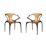thumbnail of Lot de 2 chaises en polycarbonate, solides et légères, monobloc, design contemporain et raffiné, pour séjour et bureaux, intérieur – ASTRA/Marron