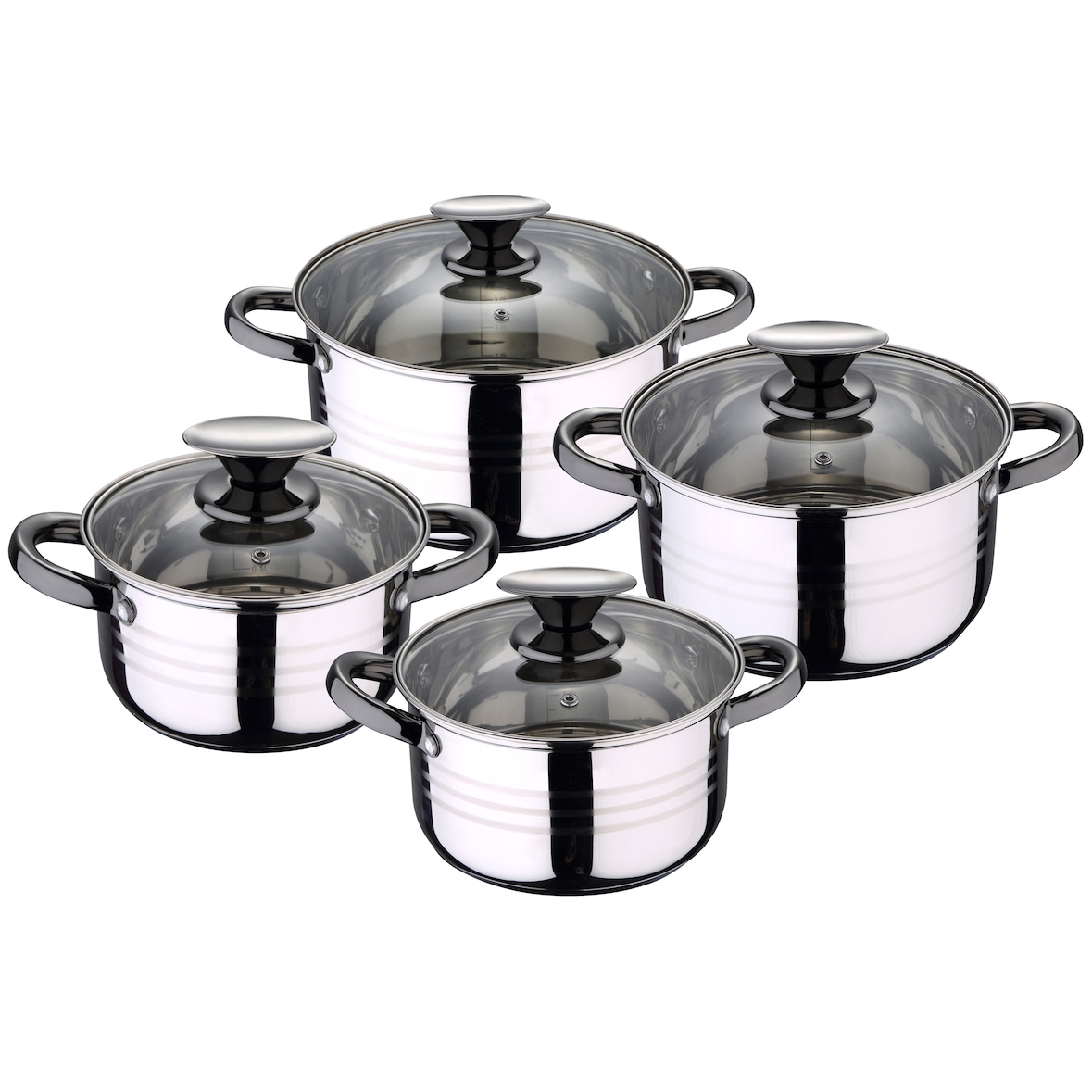 San Ignacio - Batería de Cocina Dina 16/18/20/24cm en Acero Inoxidable Apto para Inducción