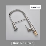 thumbnail of Bernd | Gastronomía Accesorio flexible de plata cepillad | Cocina grifo de acero inoxidable|El grifo se puede girar 360 grados. Alta presión 2 puertos