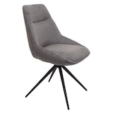 thumbnail of Set di 6 sedie da pranzo HWC-M65, sedia da cucina poltrona sedia, girevole auto-posizione in metallo tessuto/tessuto ~ grigio