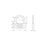 thumbnail of Cadenas à combinaison Saturn, 5 chiffres, intérieur, anse acier, 65mm - THIRARD