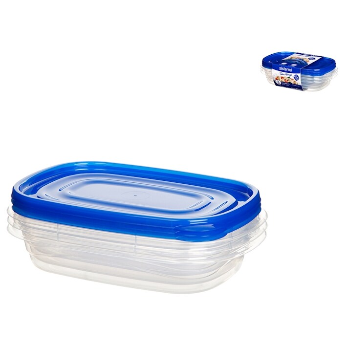 Confezione 3 contenitori take alongs in polipropilene cc 0,95