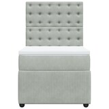 thumbnail of vidaXL Boxspringbett mit Matratze Hellgrau 90x200 cm Samt